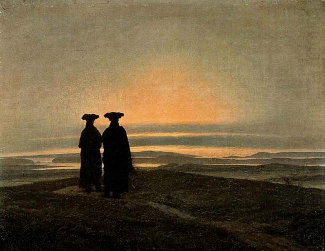 Caspar David Friedrich Evening Landscape with Two Men china oil painting image